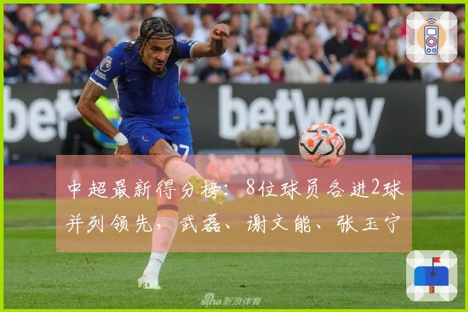 中超最新得分榜：8位球员各进2球并列领先，武磊、谢文能、张玉宁名列其中